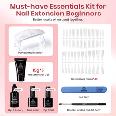 Beetles Poly Nail Gel Kit slip solution bottle enables smooth application and cleaner nail extensions.