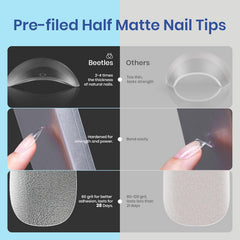 Beetles pre-etched half-matte tip pack ready for easy nail extensions.