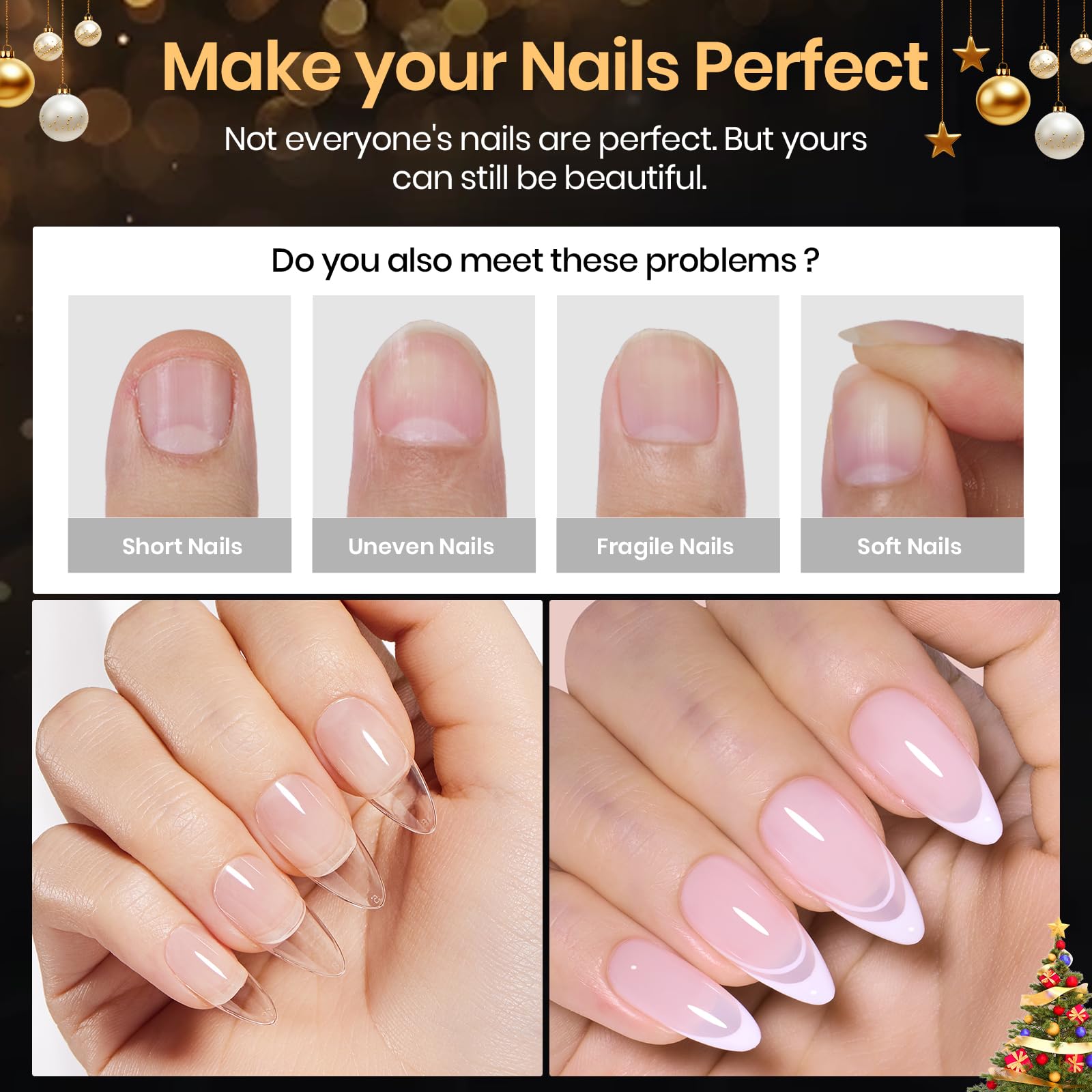 Beetles pre-filed almond tips require minimal shaping.