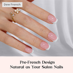 Beetles pre-french tips pink short square nails sideview — easy at-home manicure in minutes.