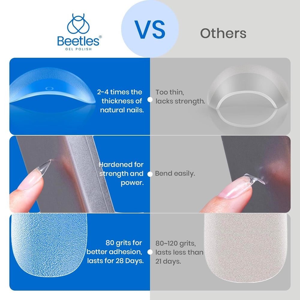 Beetles press-on nail tips ready for quick color or gel polish art
