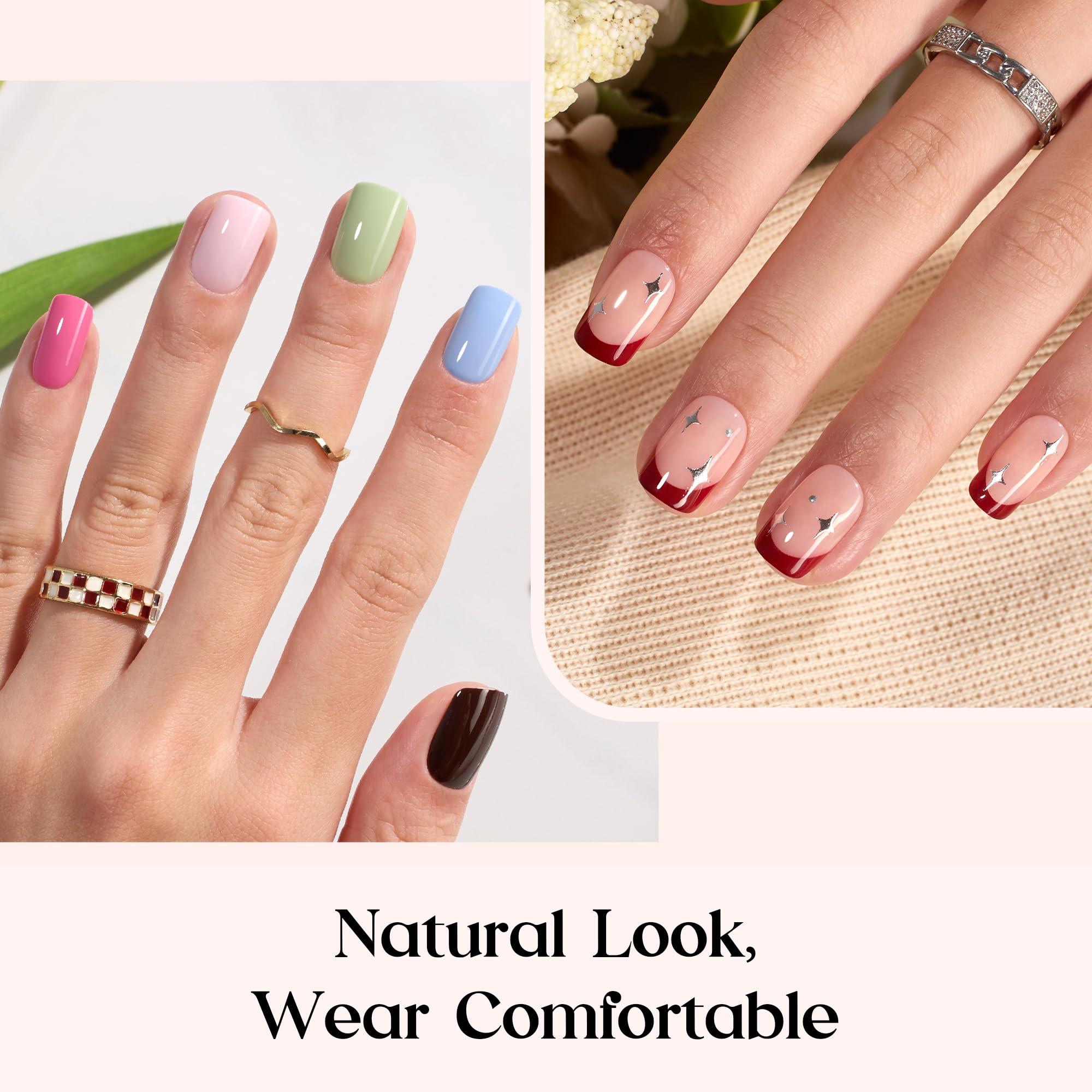 Beetles Press On Nails Funfetti kit adhesive glue provides strong hold