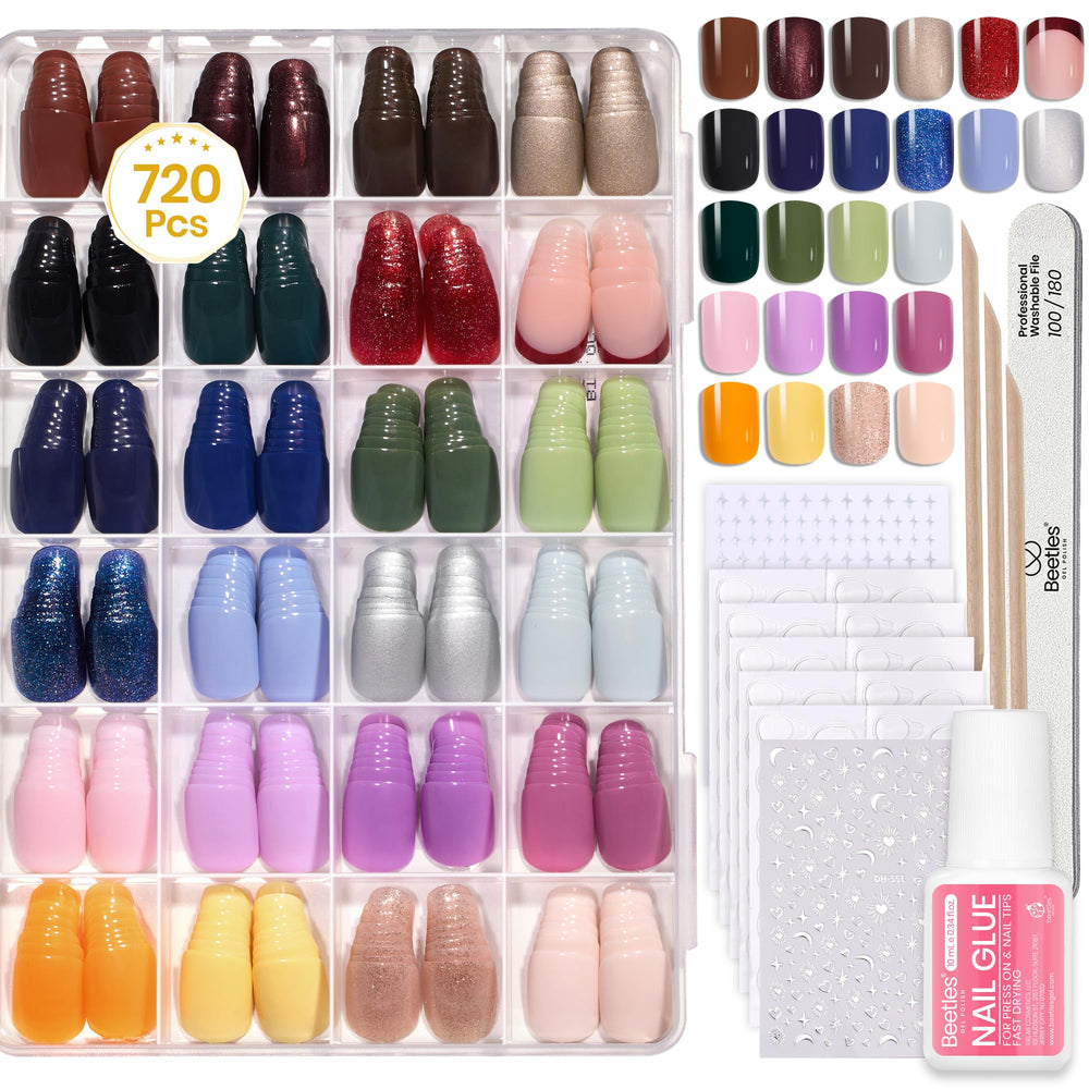 Beetles Press On Nails Funfetti kit cover shows all-in-one at-home manicure solution
