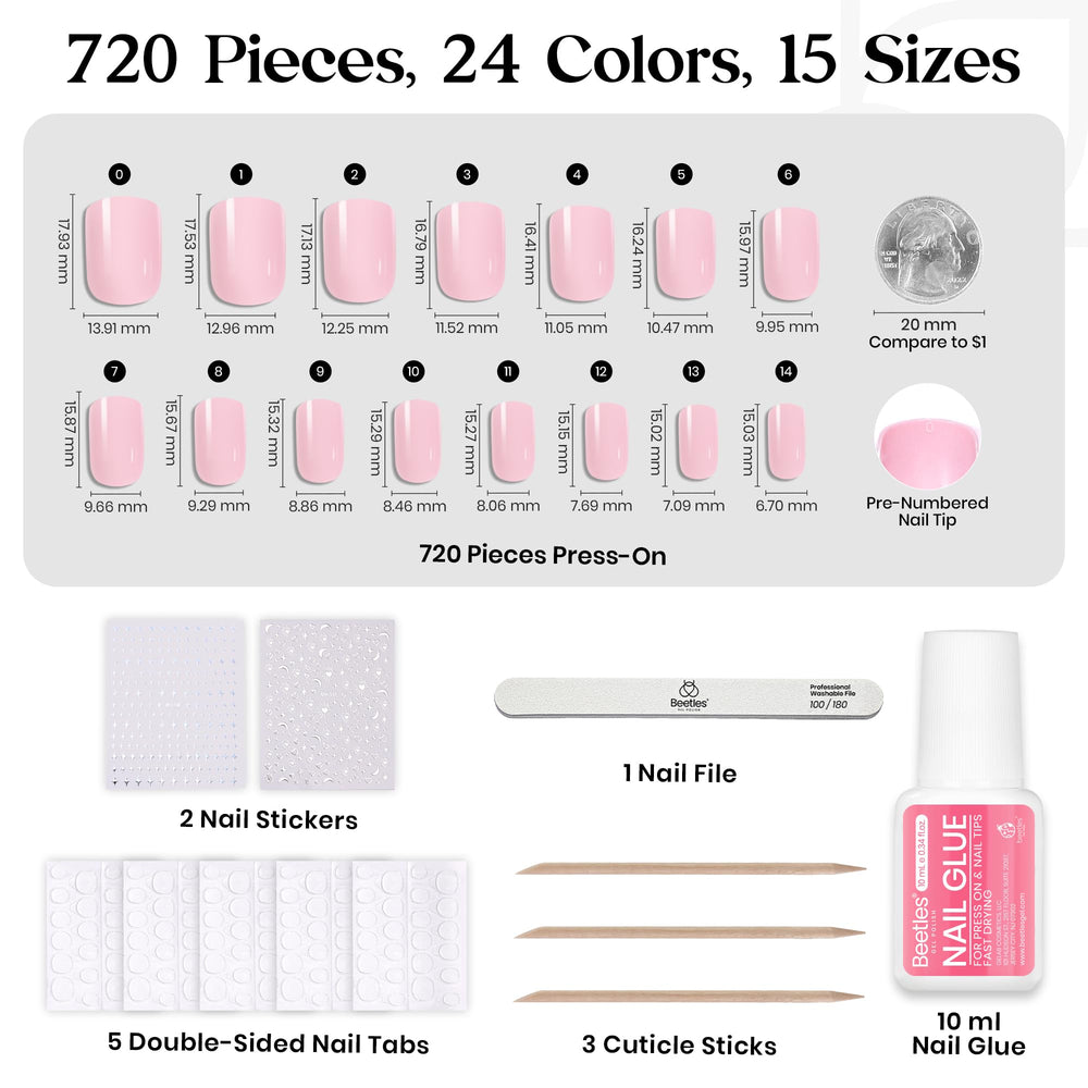 Beetles Press On Nails Funfetti kit nail tabs help easy residue-free application