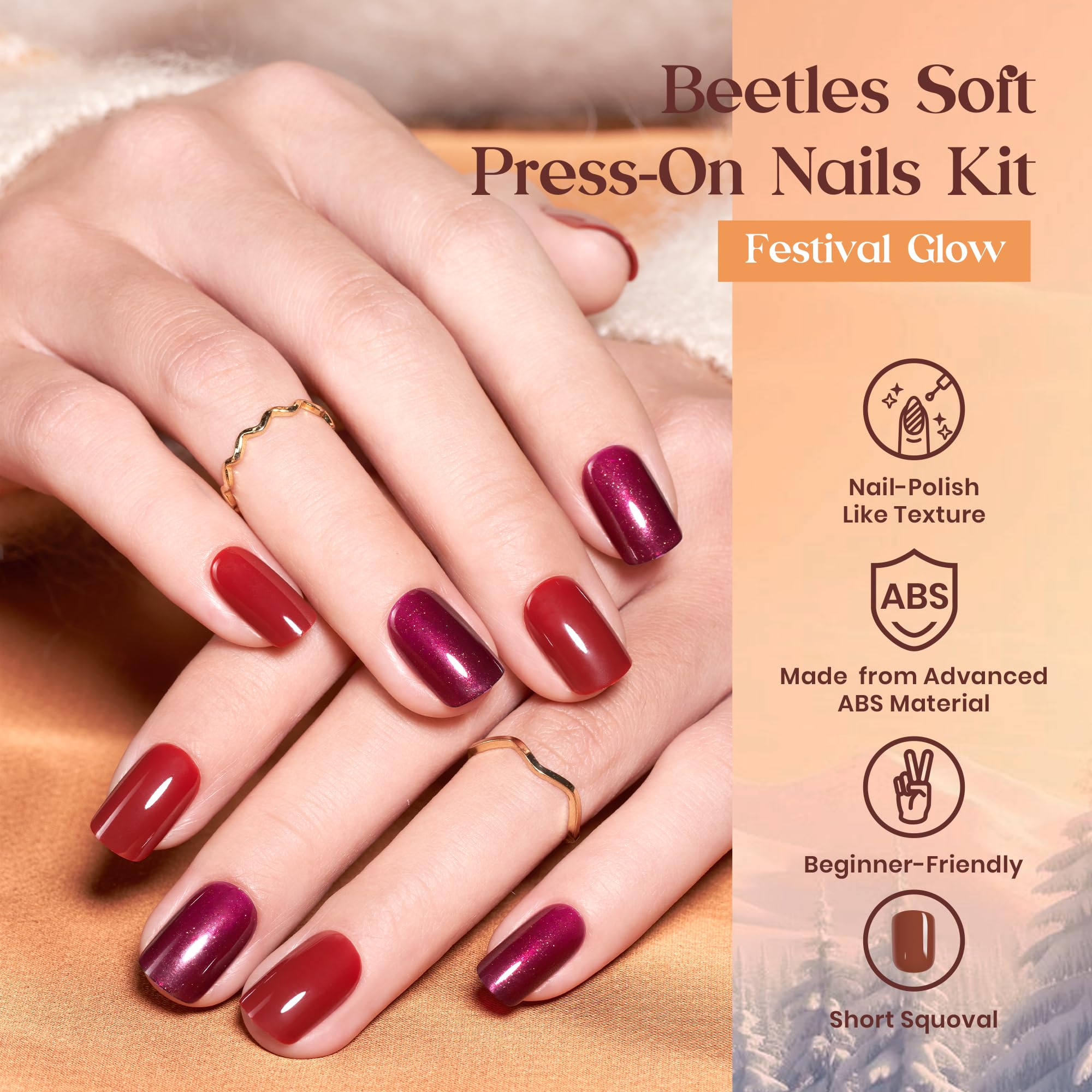 Beetles Press On Nails Kit 360pcs nails laid out for DIY mani.