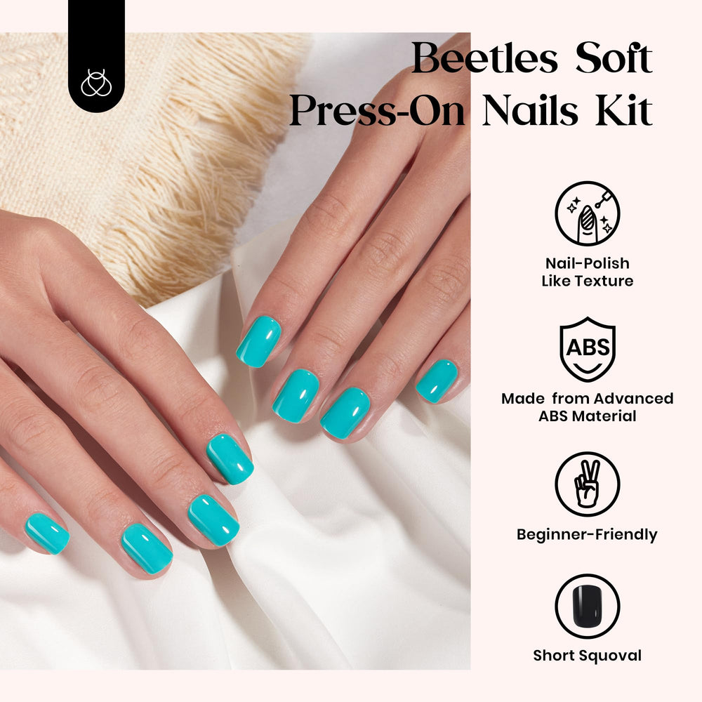 Beetles press on nails kit color palette with 24 shades for stylish DIY nails.