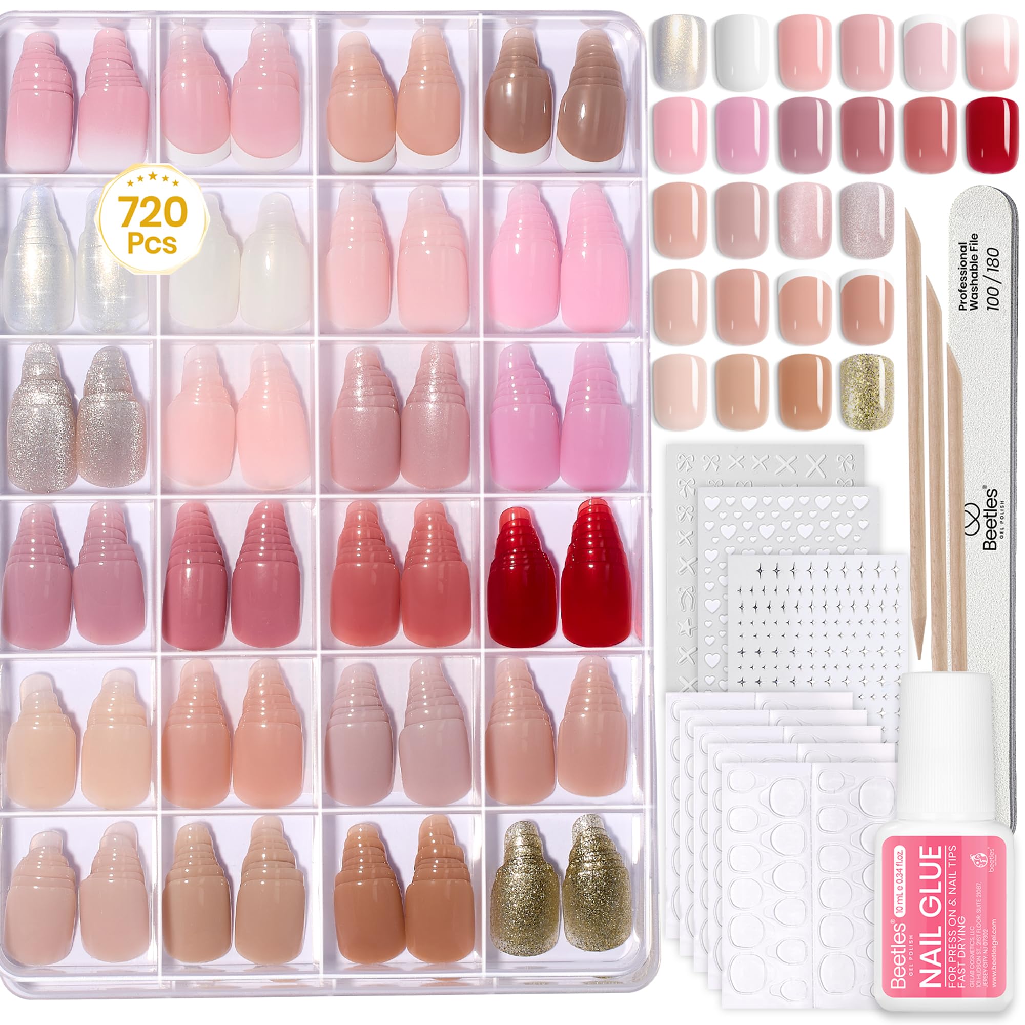 Beetles Press On Nails Kit Cream Drizzle ready for quick at-home manicures.