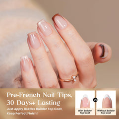 Beetles press-on nails Mocca Mousse French with 0.4mm edges for durability