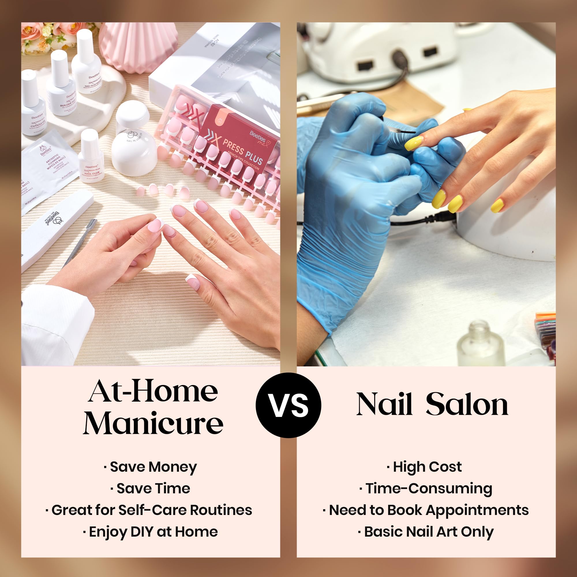 Beetles Mocca Mousse French tips suit winter nails and daily wear
