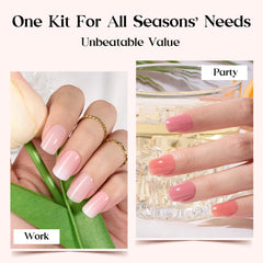 Beetles Press On Nails Kit 10ml glue enables secure, mess-free application.
