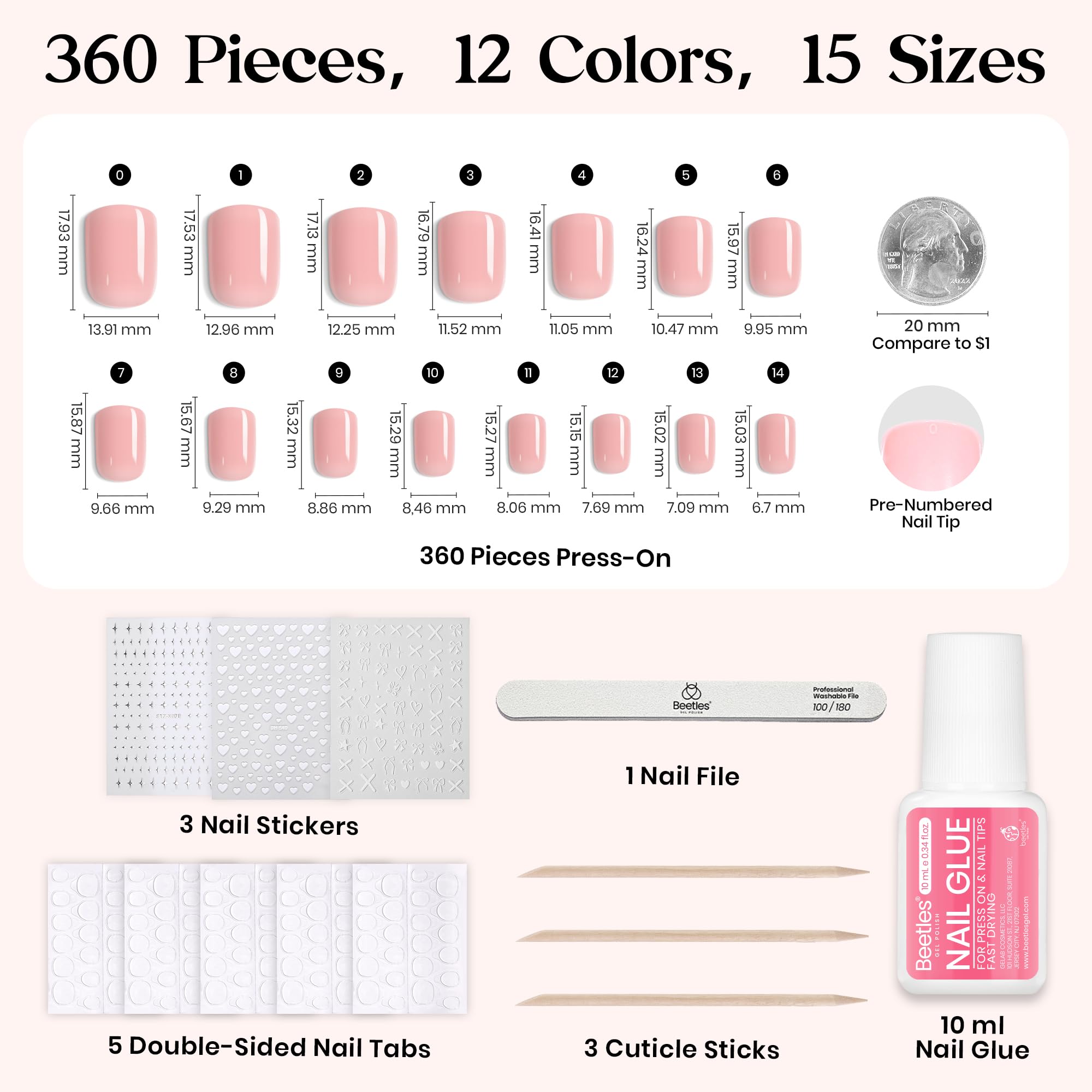 Beetles Press On Nails Kit nail stickers enable quick accent designs.