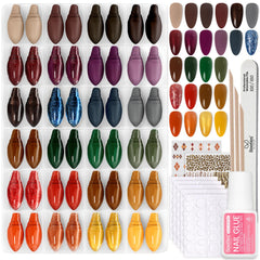Beetles Press On Nails Prism Parade display with 24 colors for at-home manicures