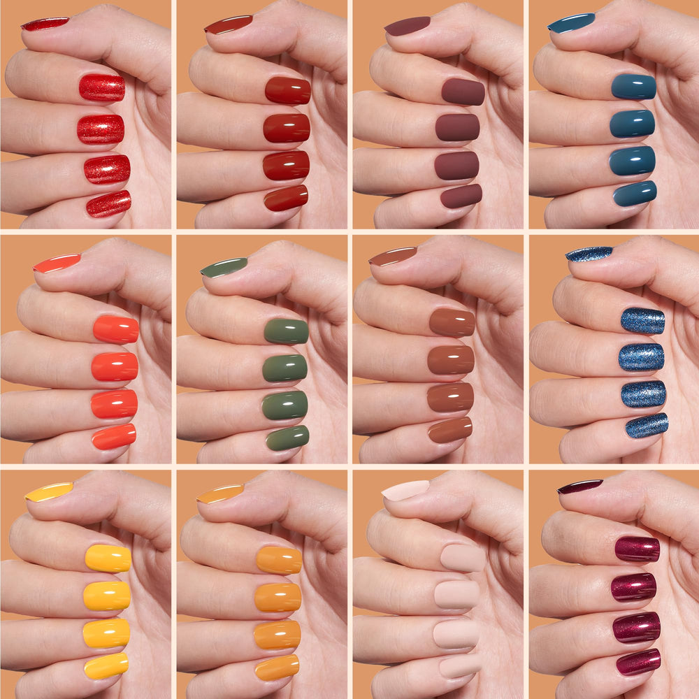 Beetles Press On Nails Kit short square nails close-up showing natural fit.