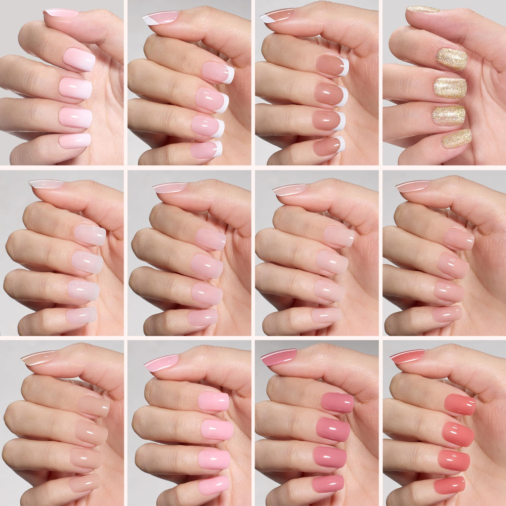 Beetles Press On Nails Kit short square nails show easy daily manicure options.