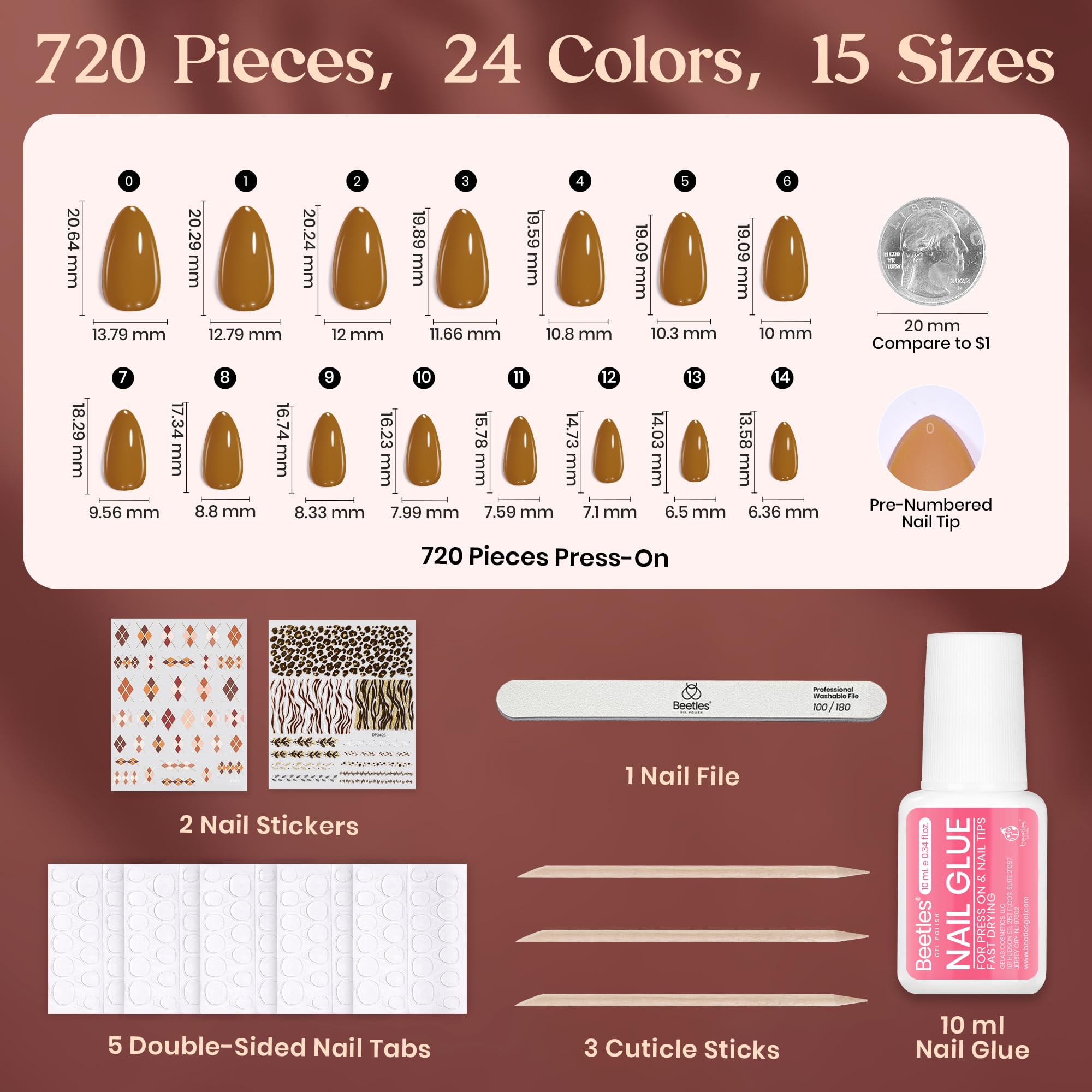 Beetles Press On Nails jelly tabs and stickers ready for DIY styling