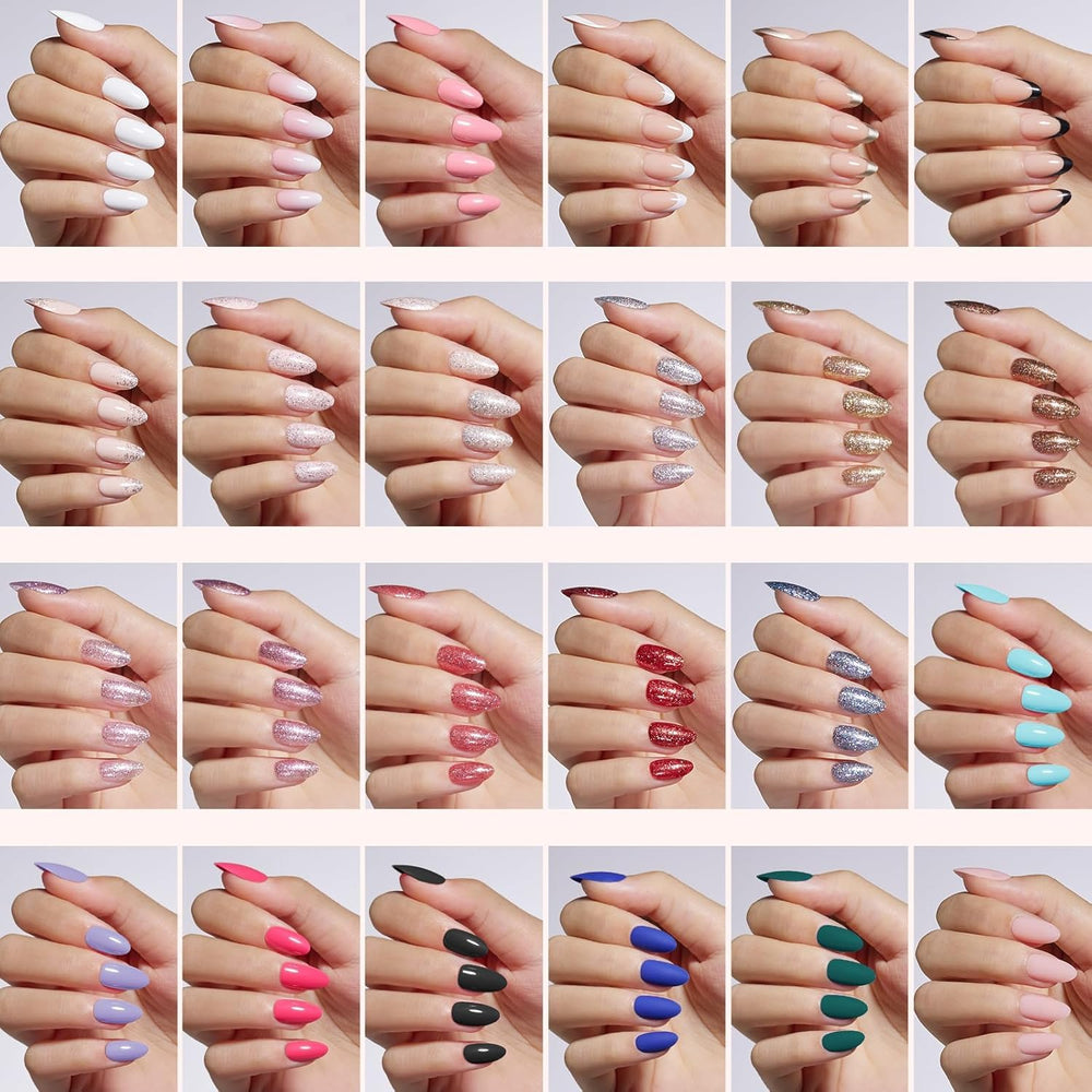 Beetles press on nails short almond nails ready for natural-looking wear.