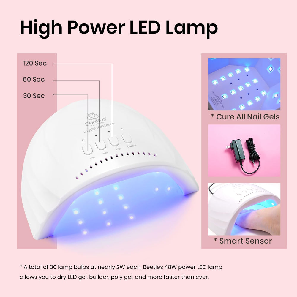 Beetles professional UV/LED lamp yields quick curing for durable finishes.