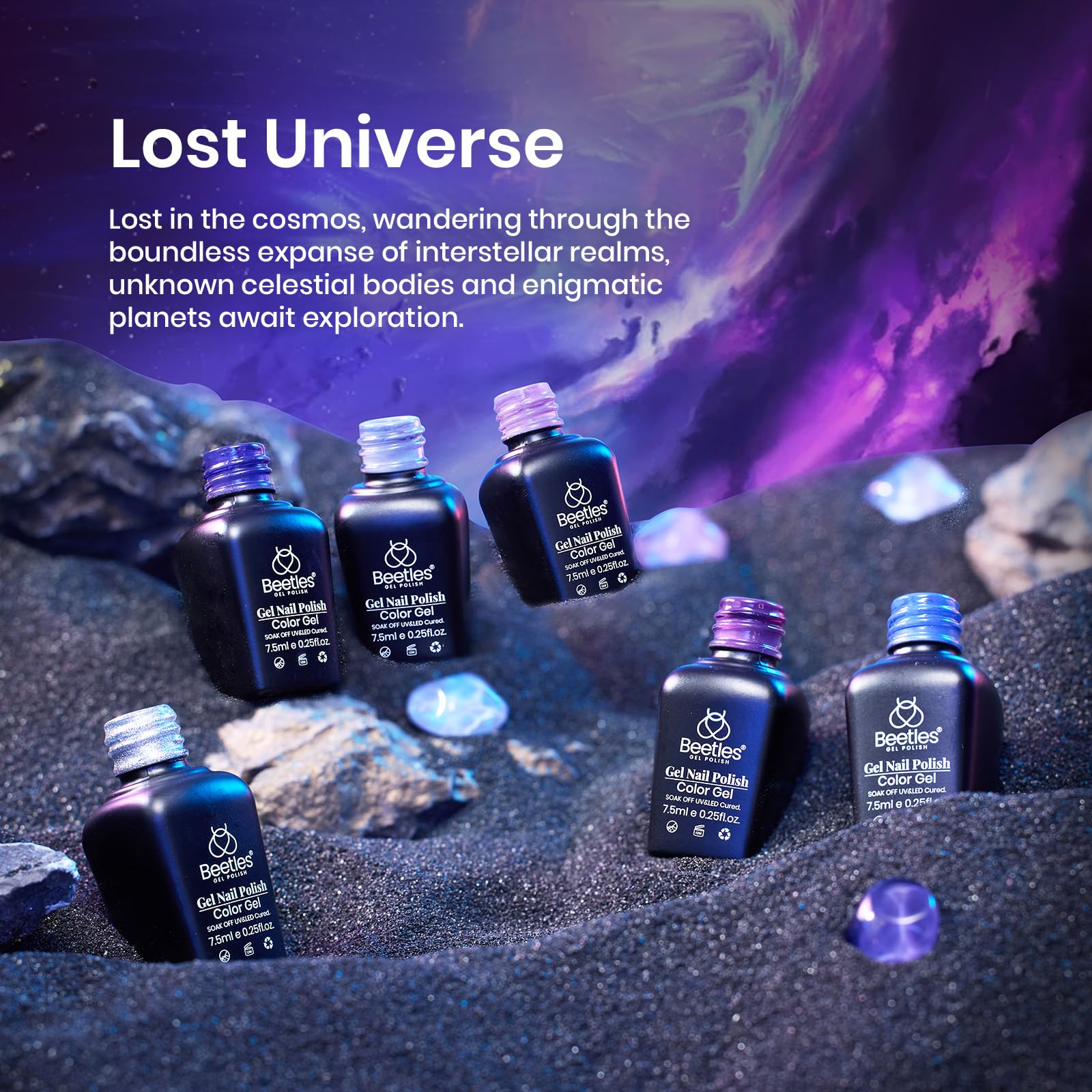 Beetles purple gel polish set showing vibrant shade for long-lasting manicure