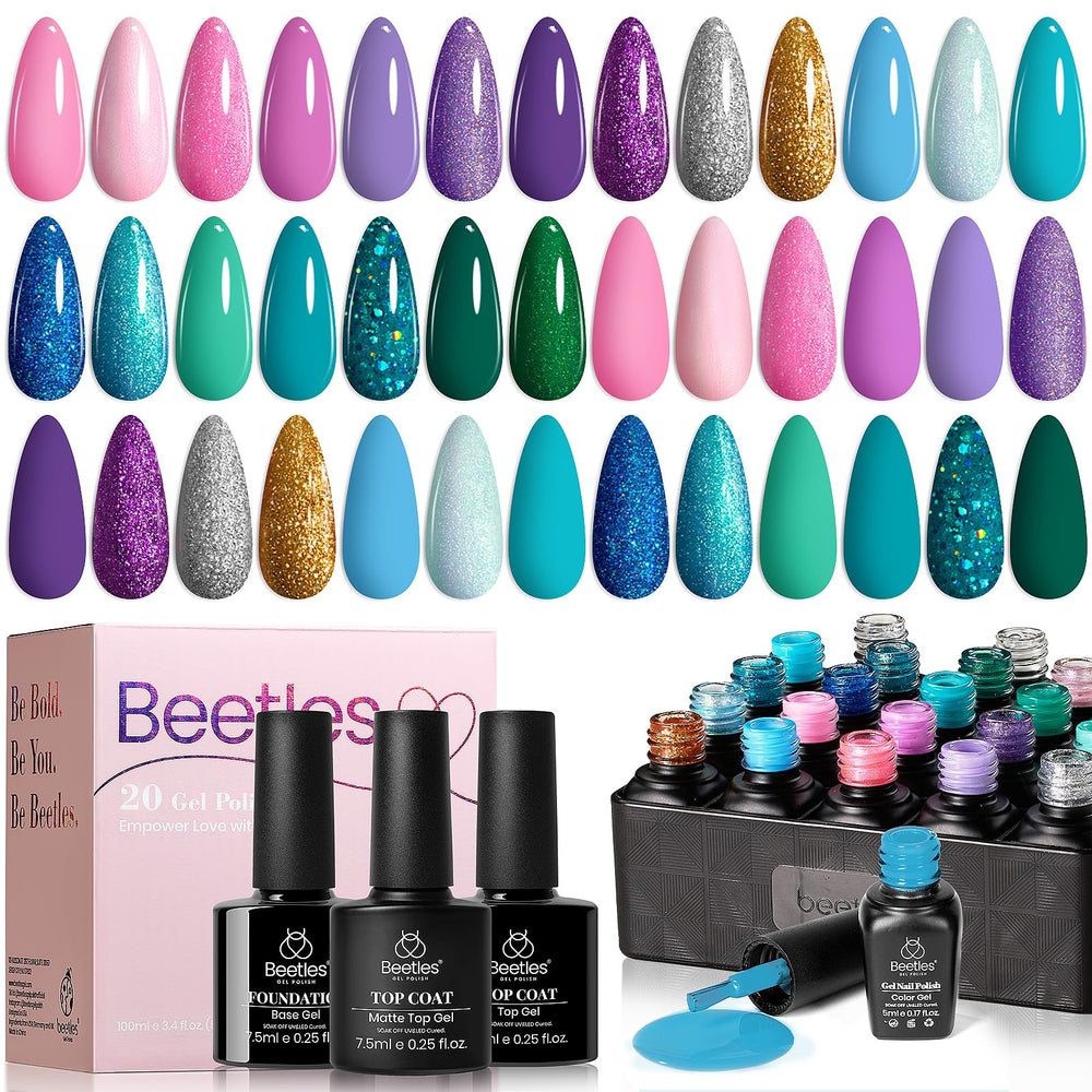 Beetles Purple Gel Nail Polish Set vibrant shades for durable color