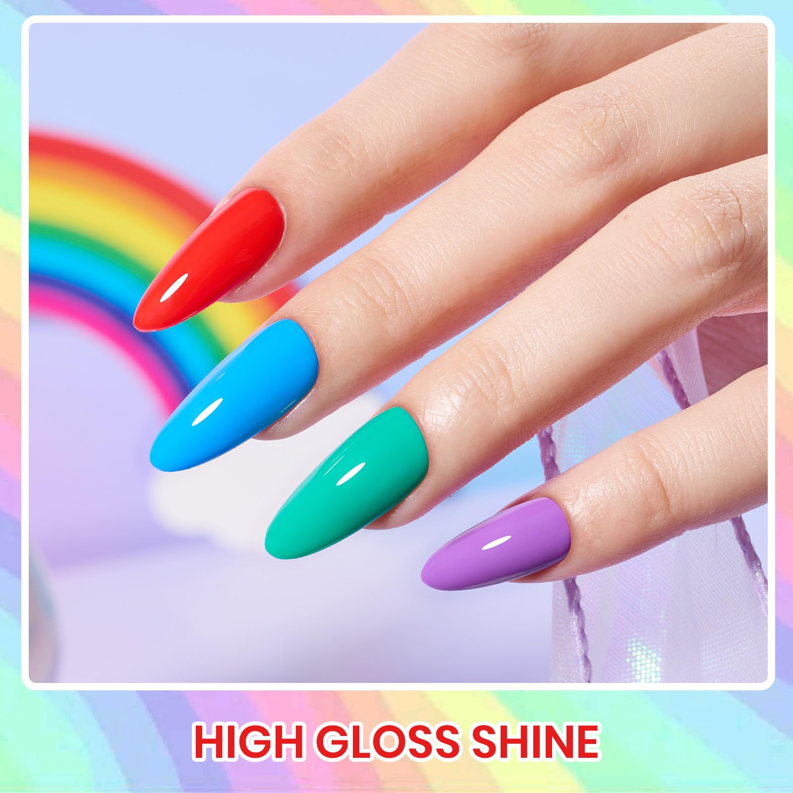 Beetles Rainbow gel polish gift set suitable for beauty lovers.