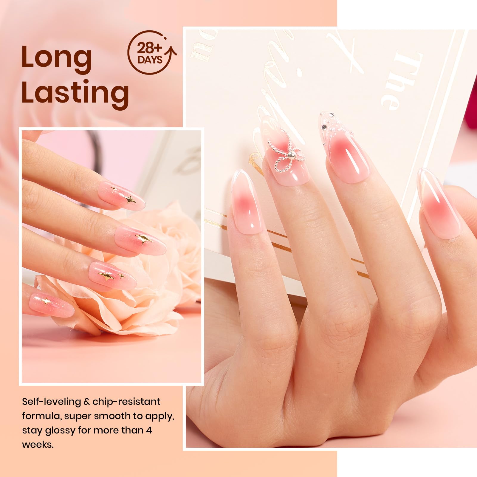 Beetles Sunset Rose red-brown nude gel polish swatches for warm tones