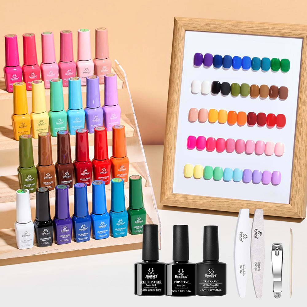 Beetles Gel Polish Seasons Impressions bottle closeup showing vibrant colors for seasonal nail looks.