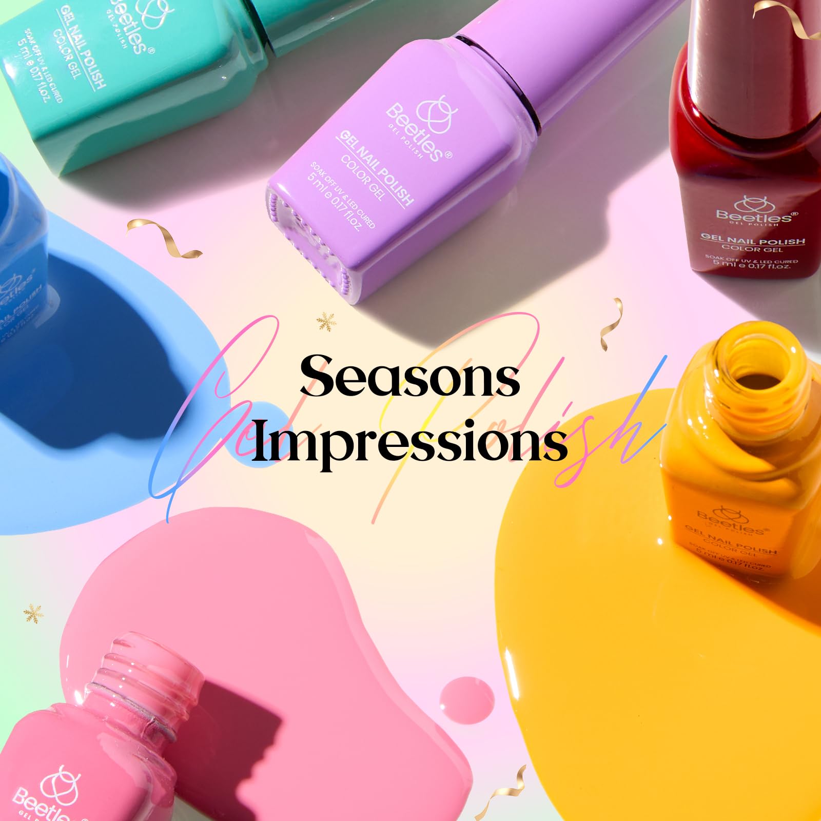 Beetles glitter top coat sparkles over color for party-ready accents.