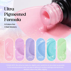 Beetles Shimmer Gel Nail Polish Set color swatches show a shimmer spectrum.