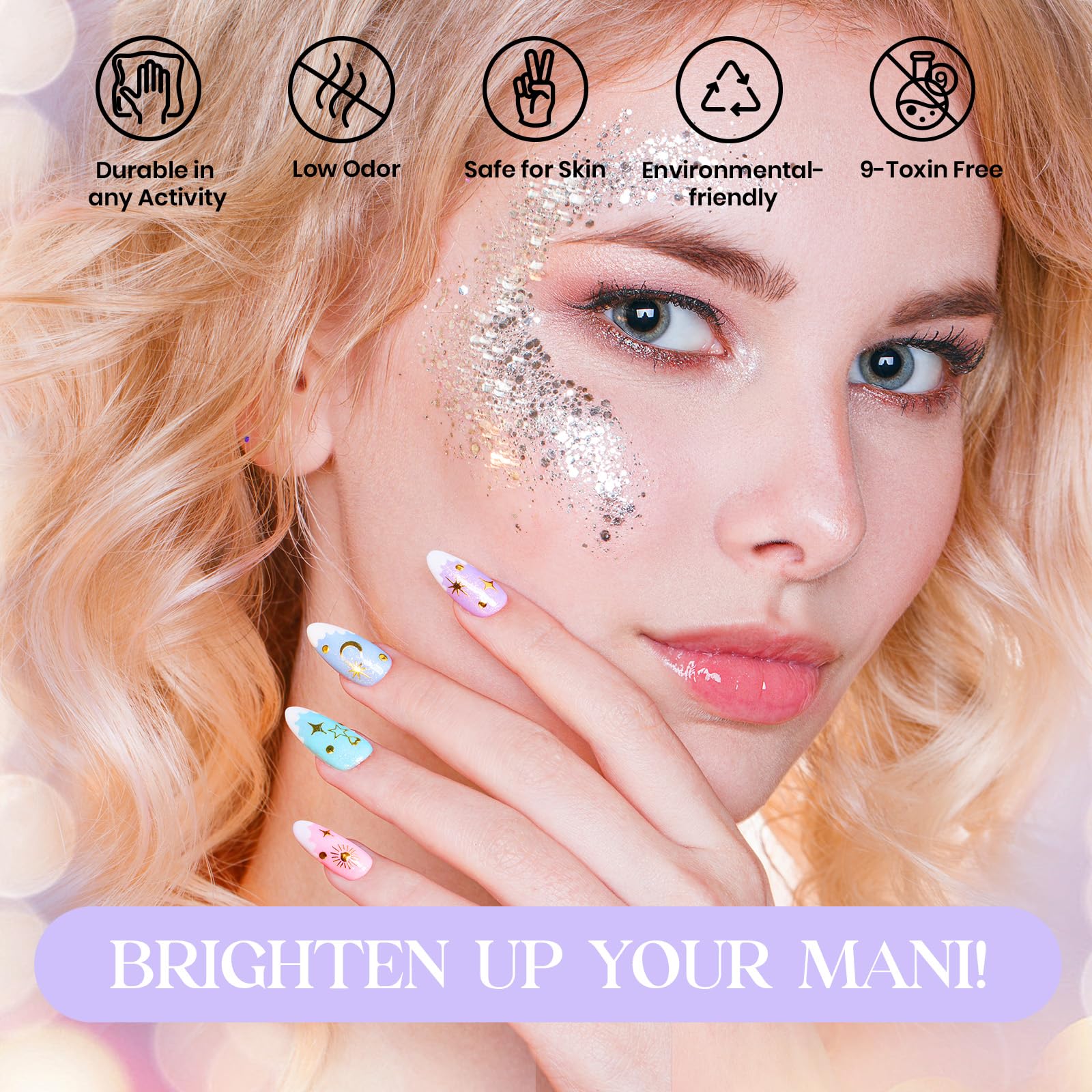 Beetles Shimmer Gel Nail Polish Set suited for UV/LED home curing.