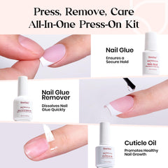 Beetles short almond press-on nails ready to wear with salon-like finish