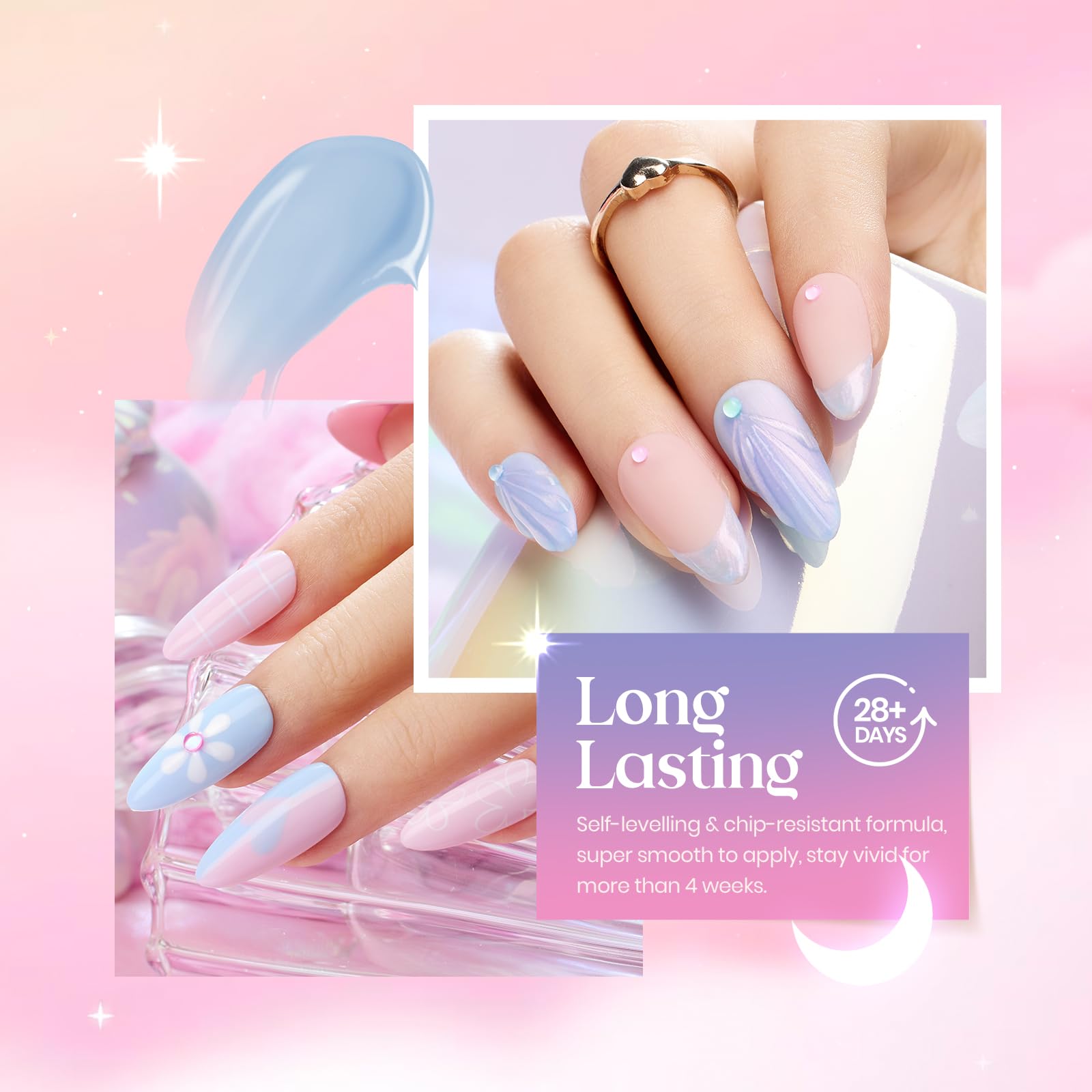 Beetles Swirl Thread Nail Gel creates textured swirl accents.