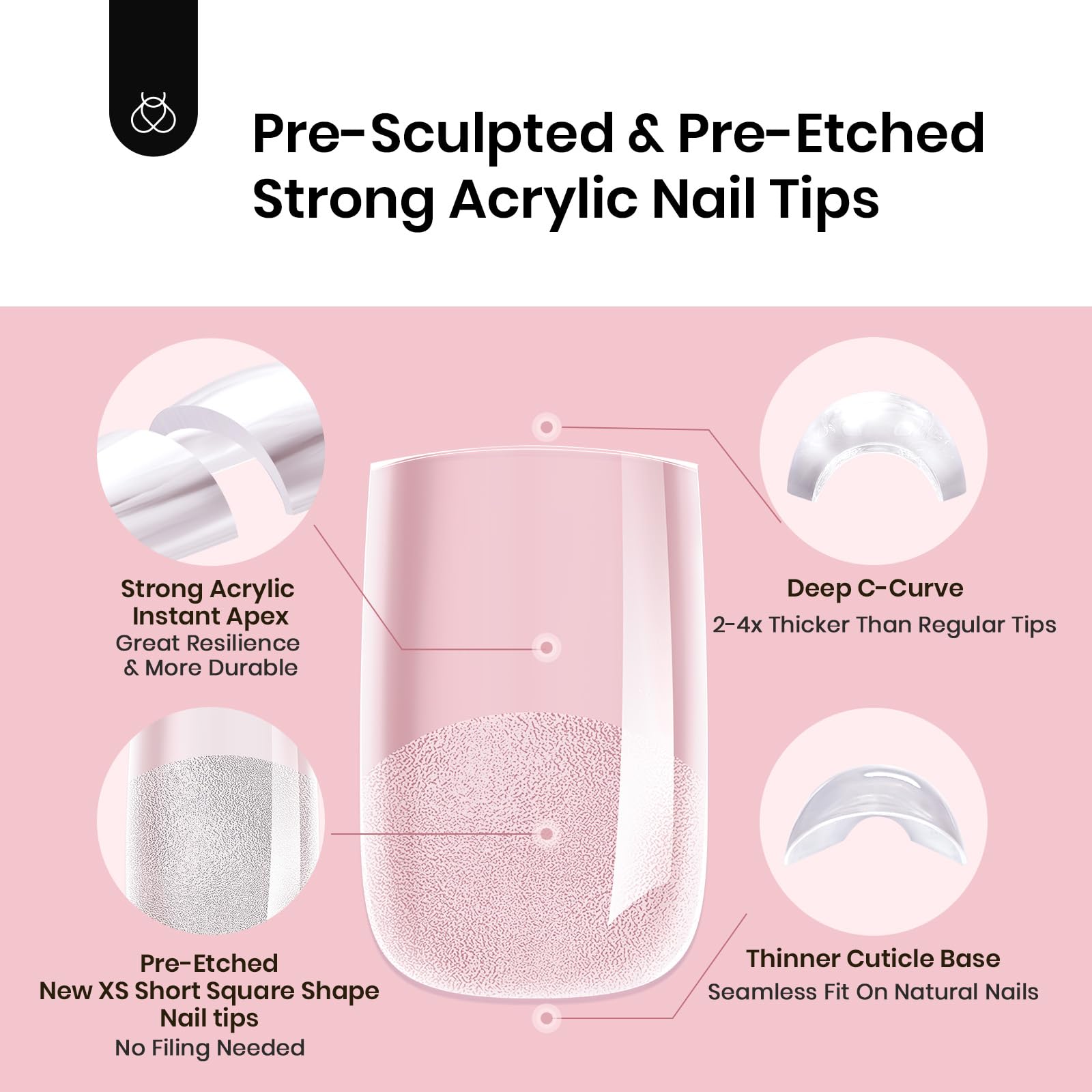 Beetles Tipex 16-size set fits most nails for secure, salon-like results.