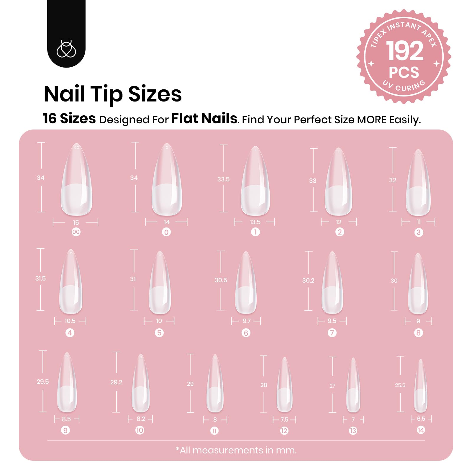 Beetles Tipex 16-sizes pack image demonstrates natural fit options.