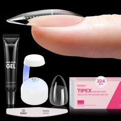 Beetles Tipex almond short nail tip 224pcs offers strong apex for durable extensions