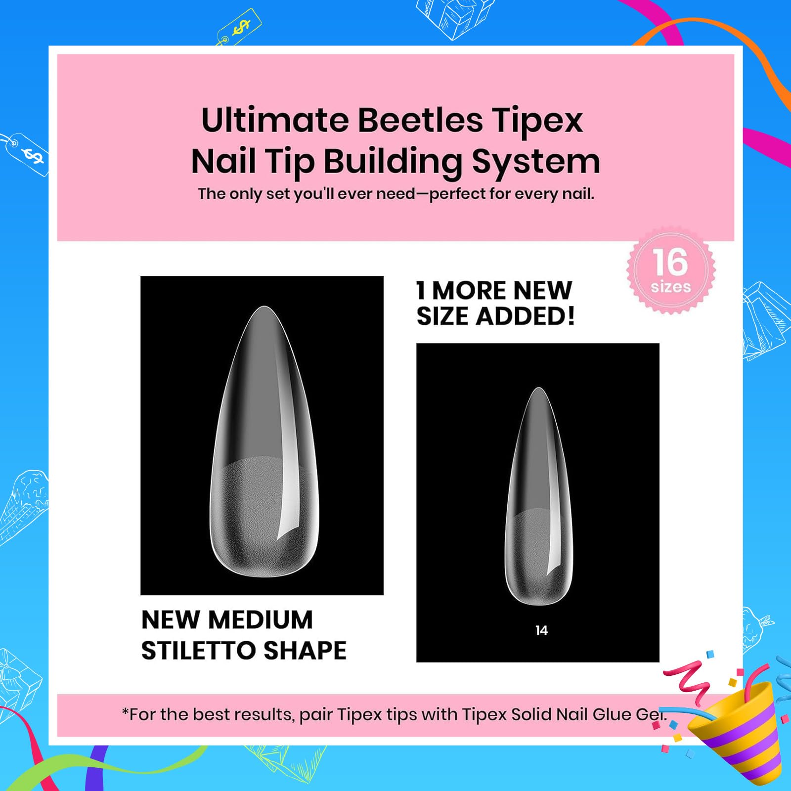 Beetles Tipex tips placement demonstrates secure, confident extensions.