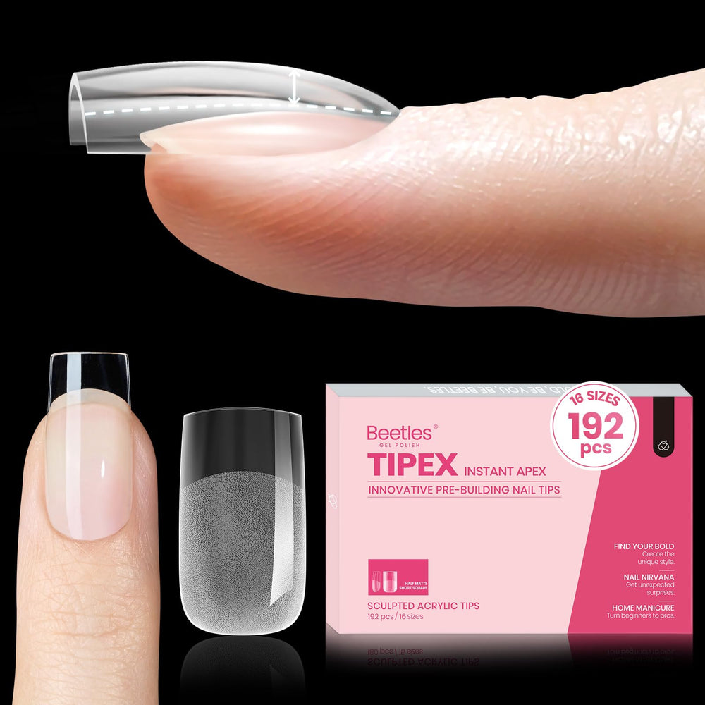 Beetles Tipex instant apex nail tips provide square short tips with strong hold