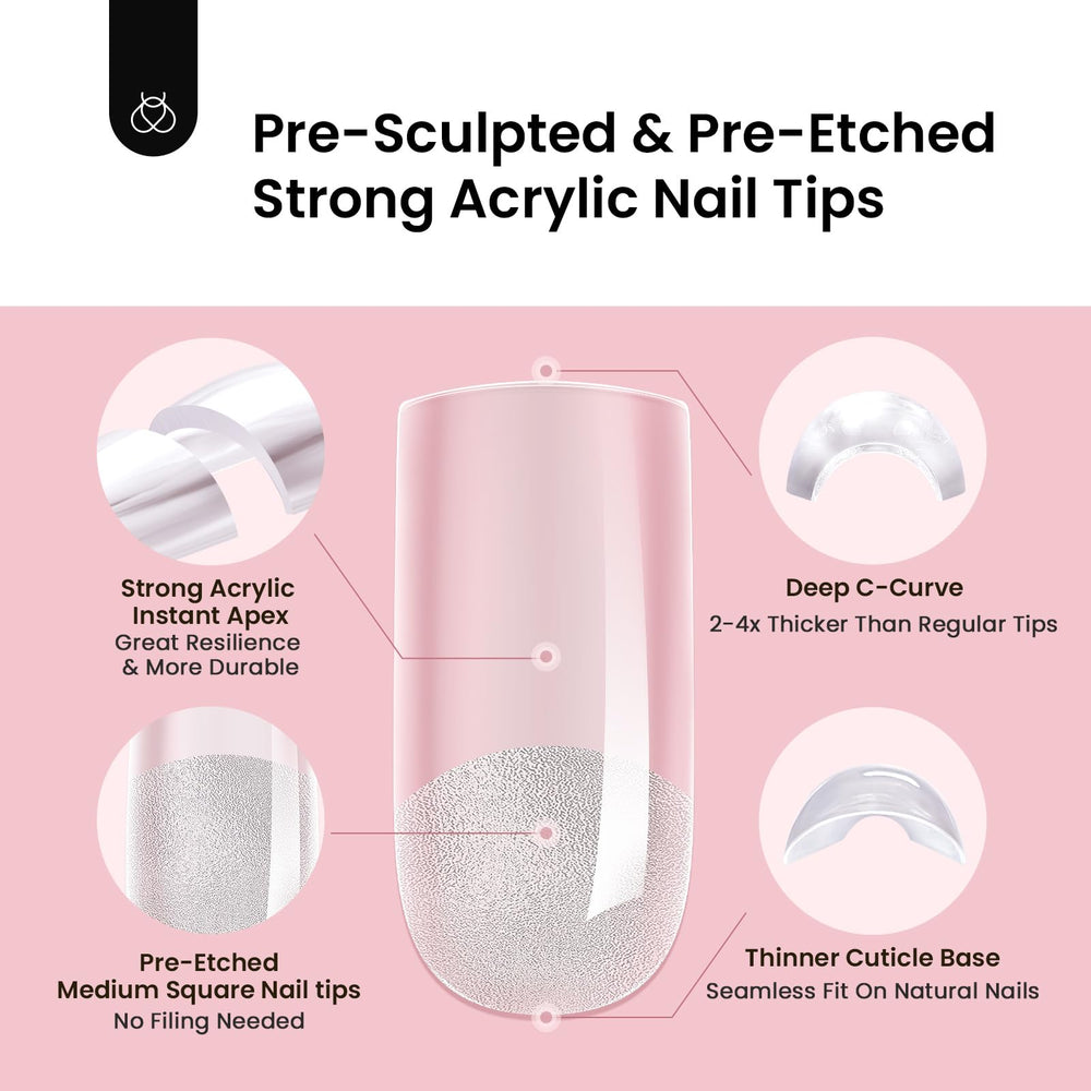 Beetles Tipex Instant Apex Tips application process highlights one-step nail building