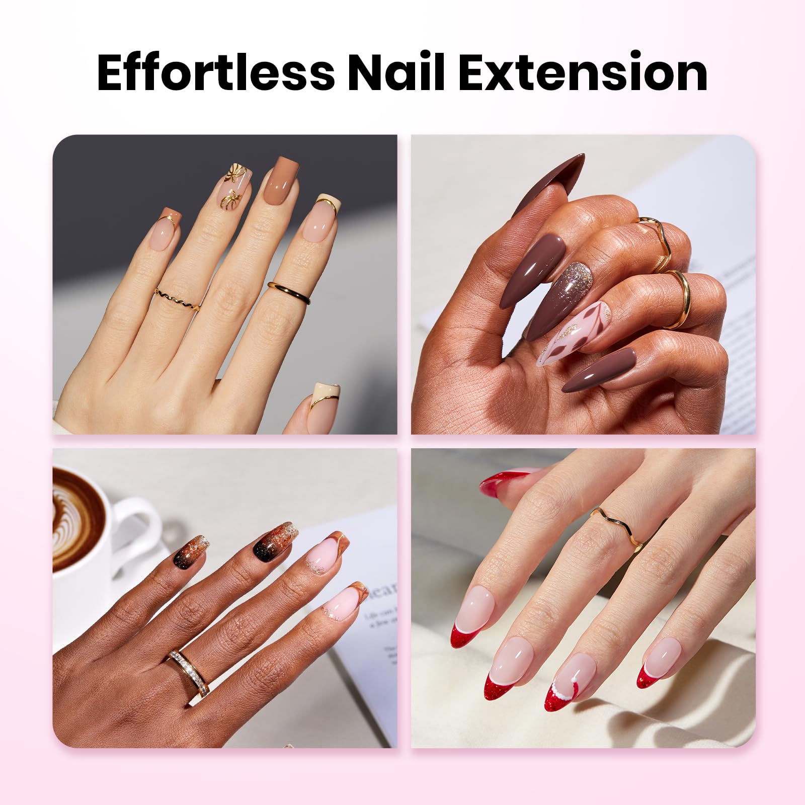Beetles Tipex Lite available in 16 sizes for precise fit on diverse nail beds.