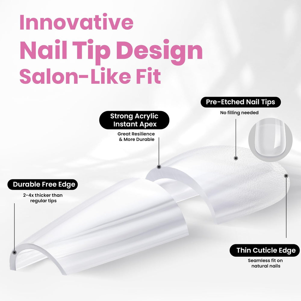 Beetles Tipex Lite Apex Nail Tips 16 sizes fit a wide range of nail beds.