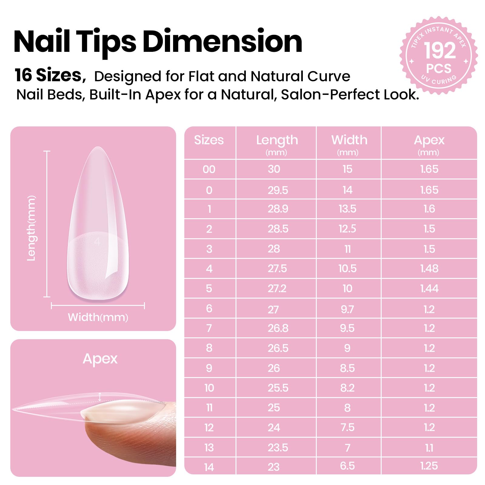 Beetles Tipex Lite Apex Nail Tips Kit mini lamp enables quick cures for efficient at-home use