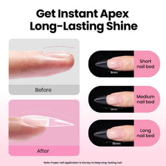 Beetles Tipex Lite Apex Nail Tips Kit pre-etched tips support beginner-friendly, mess-free application