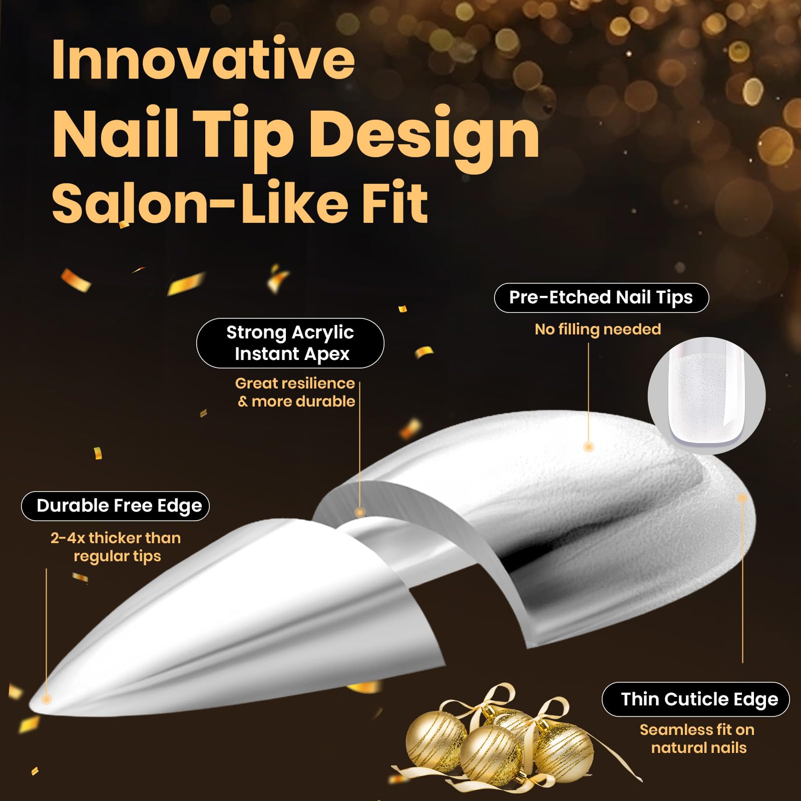 Beetles Tipex Lite pre-etched tips save prep time during manicure
