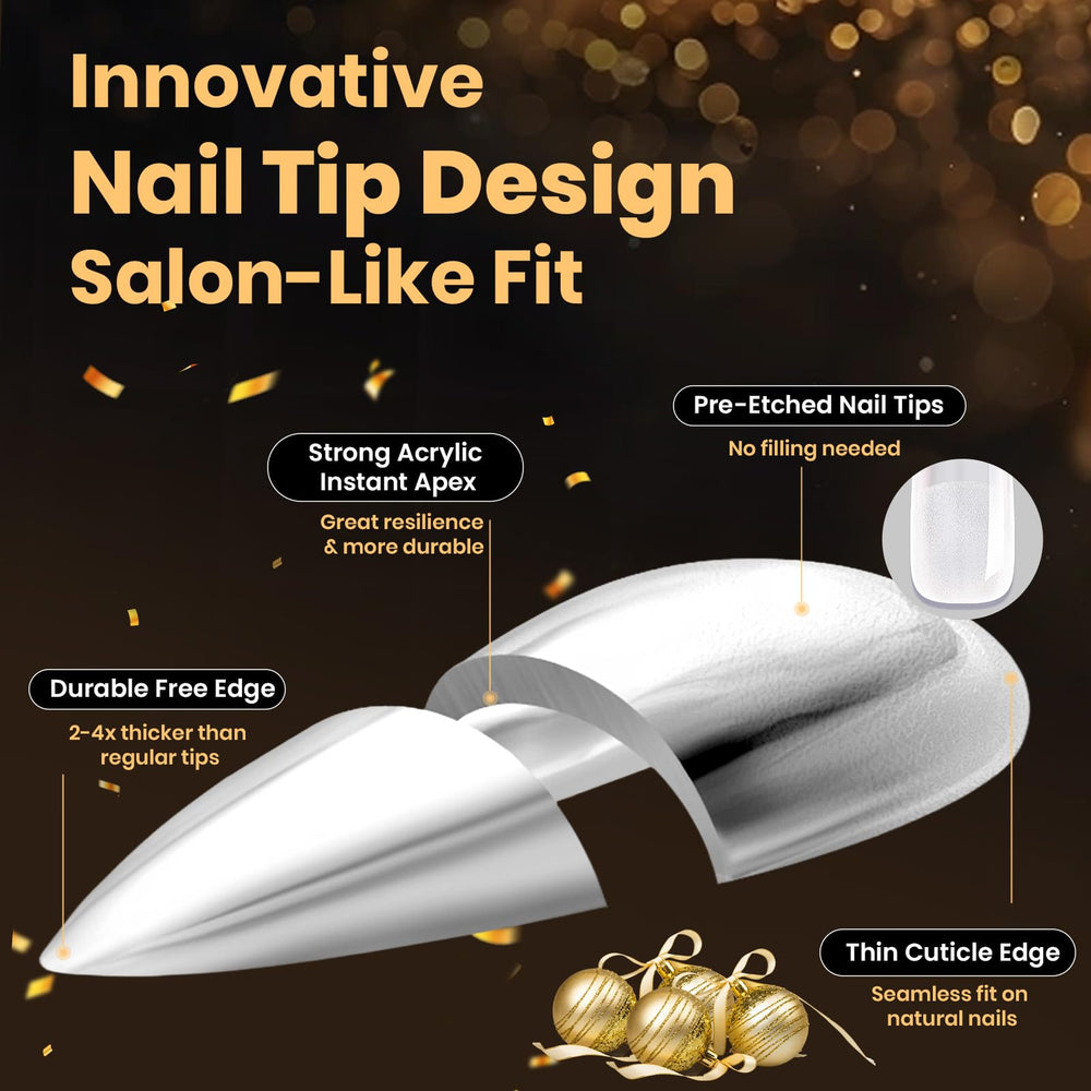 Beetles Tipex Lite pre-etched tips save prep time during manicure
