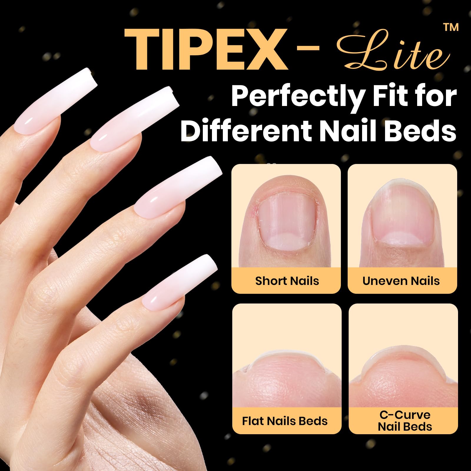 Beetles Tipex Lite apex nail tips pre-etched surface for quick prep