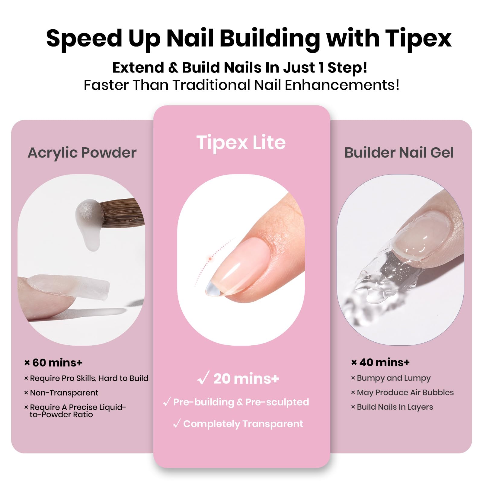 Beetles Tipex Lite apex-built tips emphasize salon-strength durability at home
