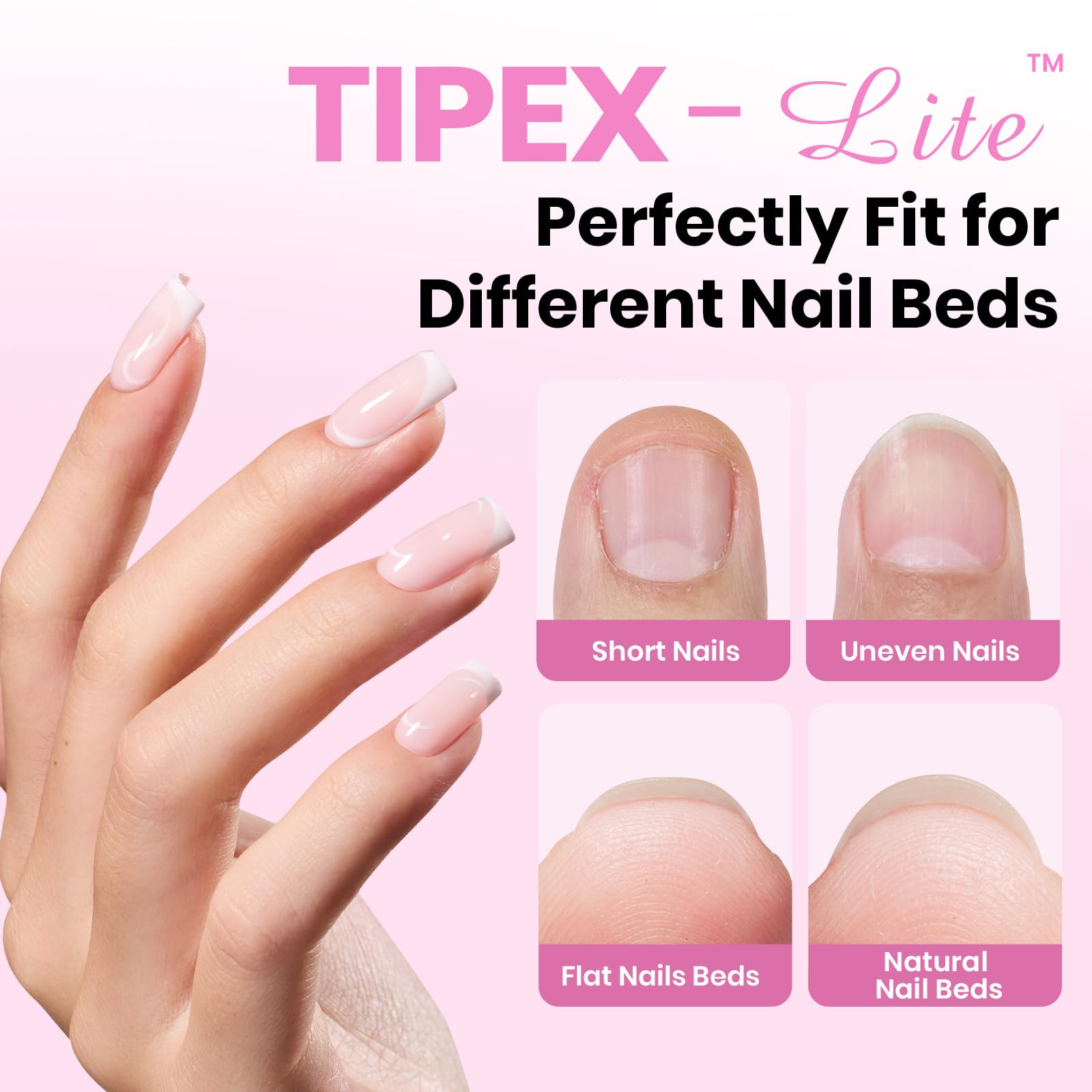 Beetles Tipex Lite nail glue base top coat kit for durable at-home nails
