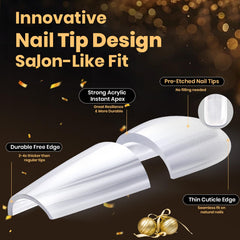 Beetles Tipex Lite natural-fit nail bed curve on real nails