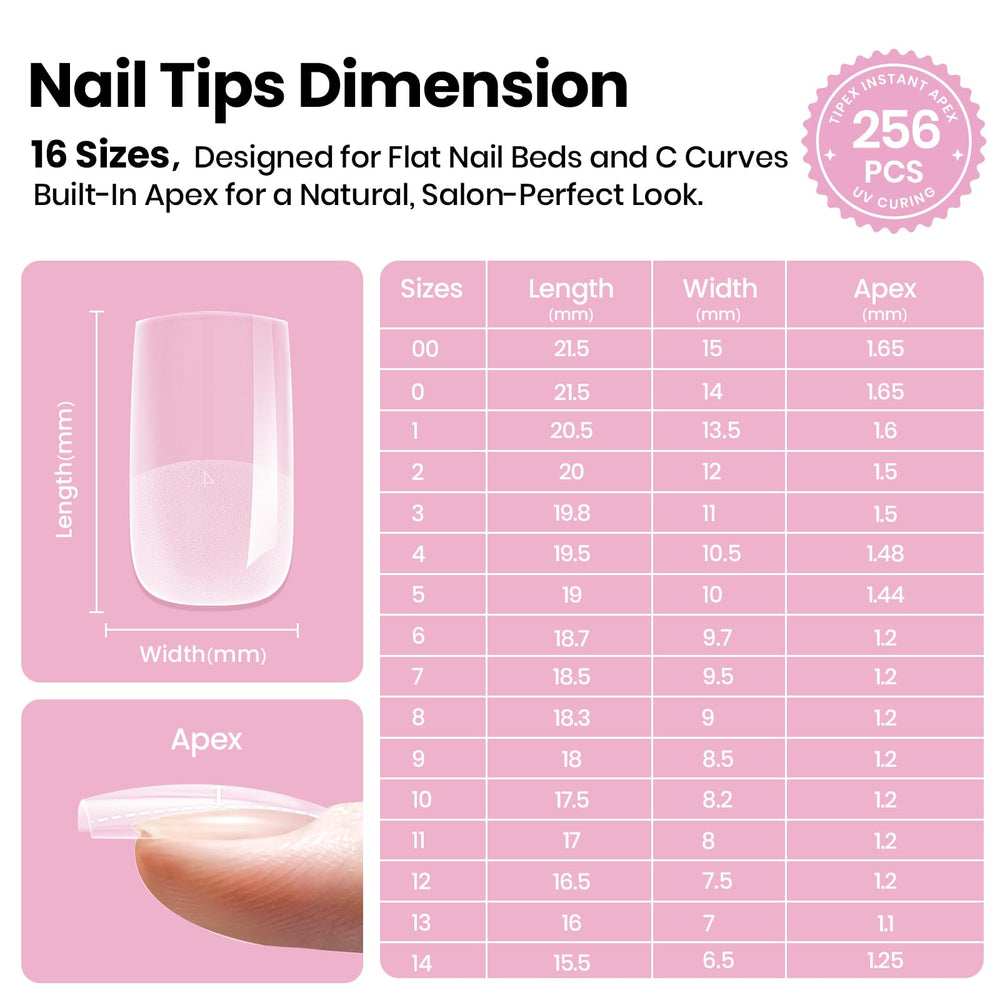 Beetles Tipex Lite natural-fit tips blend with natural nail beds