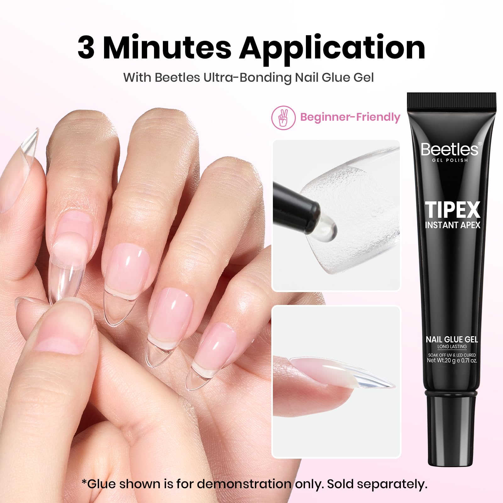 Beetles Tipex Lite press-on tips for durable, professional sets