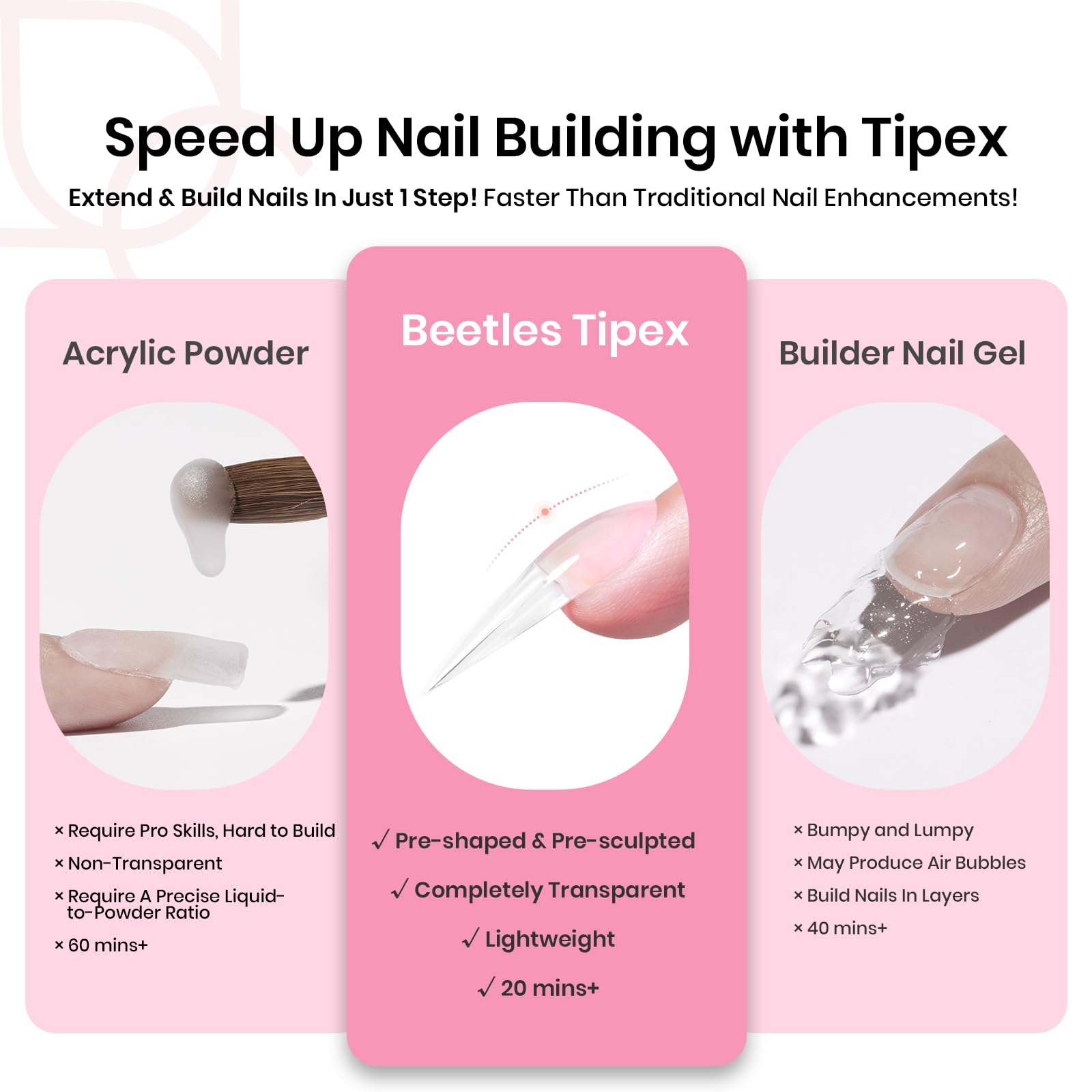 Beetles Tipex mini UV lamp used for quick curing of extensions.